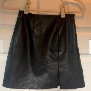 Short Faux Leather Mini Skirt High Waisted Bodycon size 0